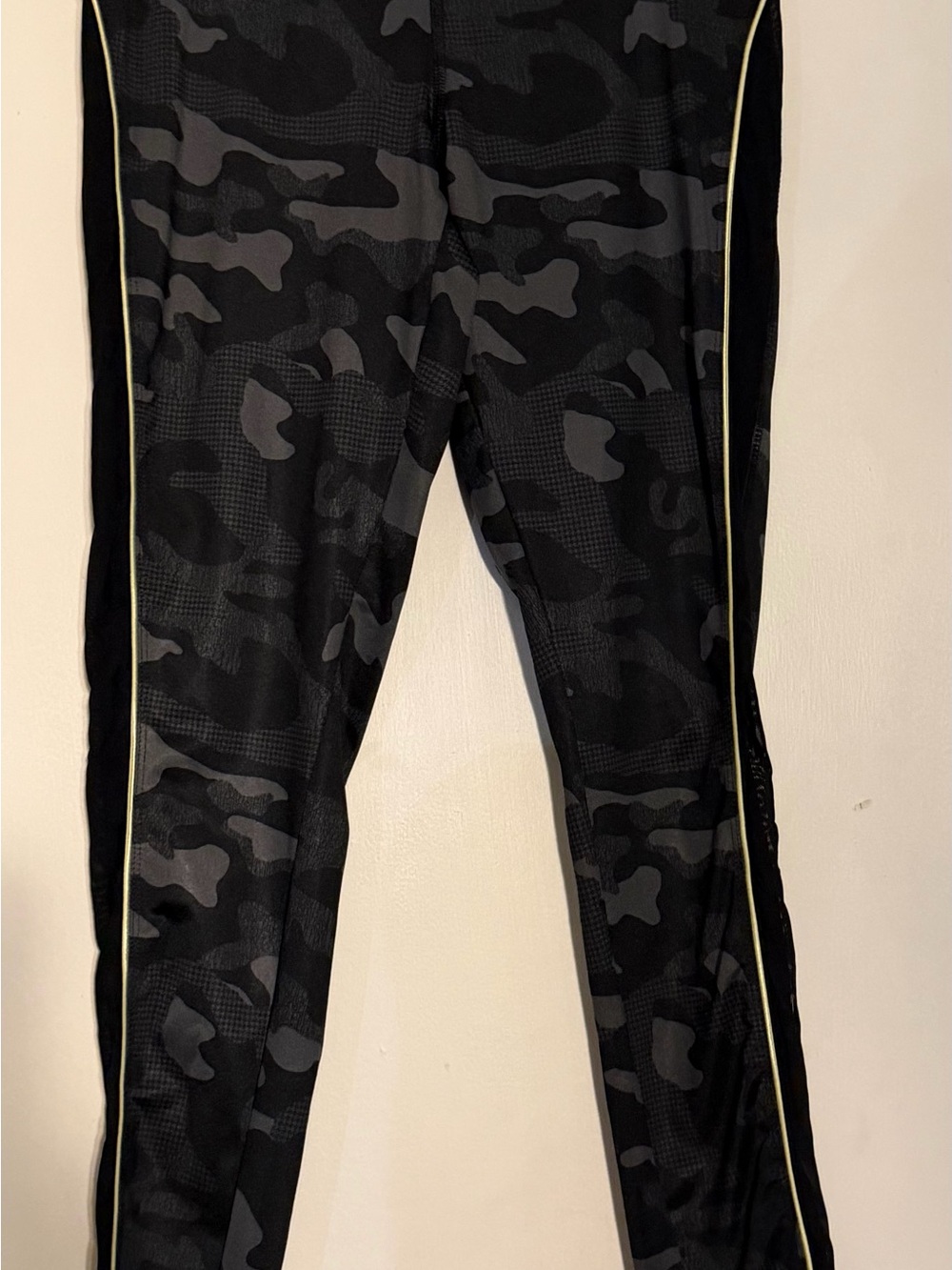 Forever 21 - Black & Gray Camo Leggings with Gold Side Trim